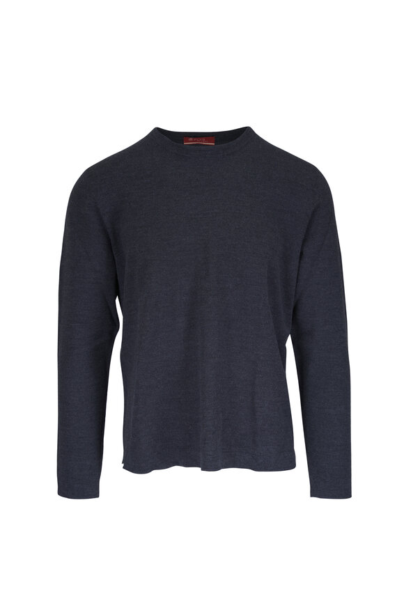 Fly3 Charcoal Wool Pique Crewneck Sweater - view 1