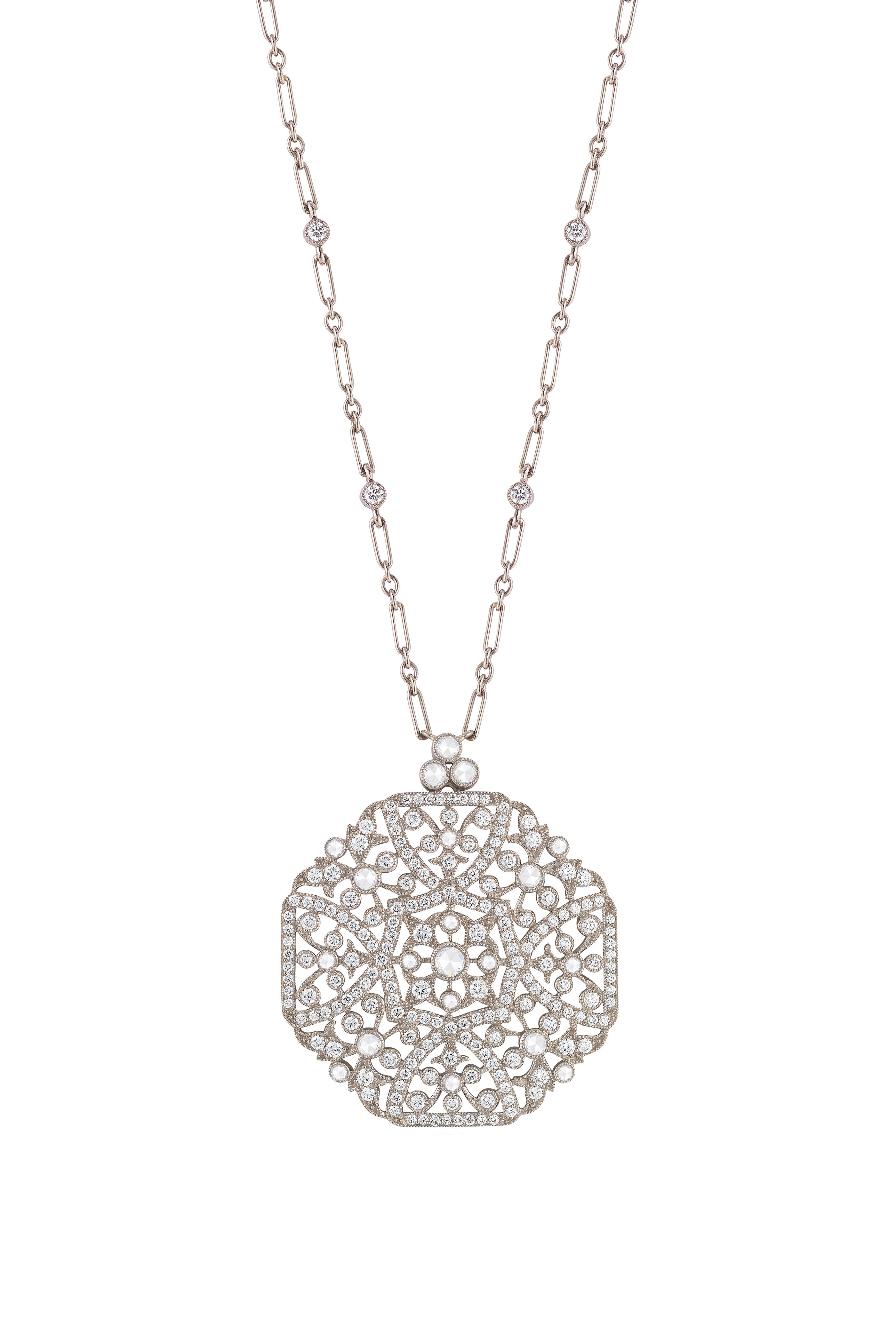 Kwiat 18k White Gold Diamond Pendant Necklace Mitchell Stores 8186