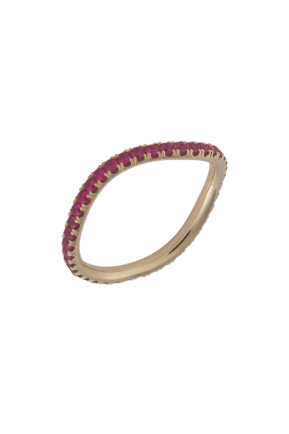 Vanessa Red Spinel Wave Band Ring
