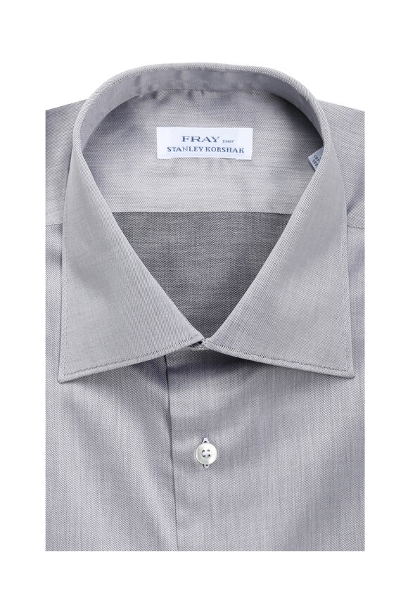 Fray Solid Gray Cotton Sport Shirt