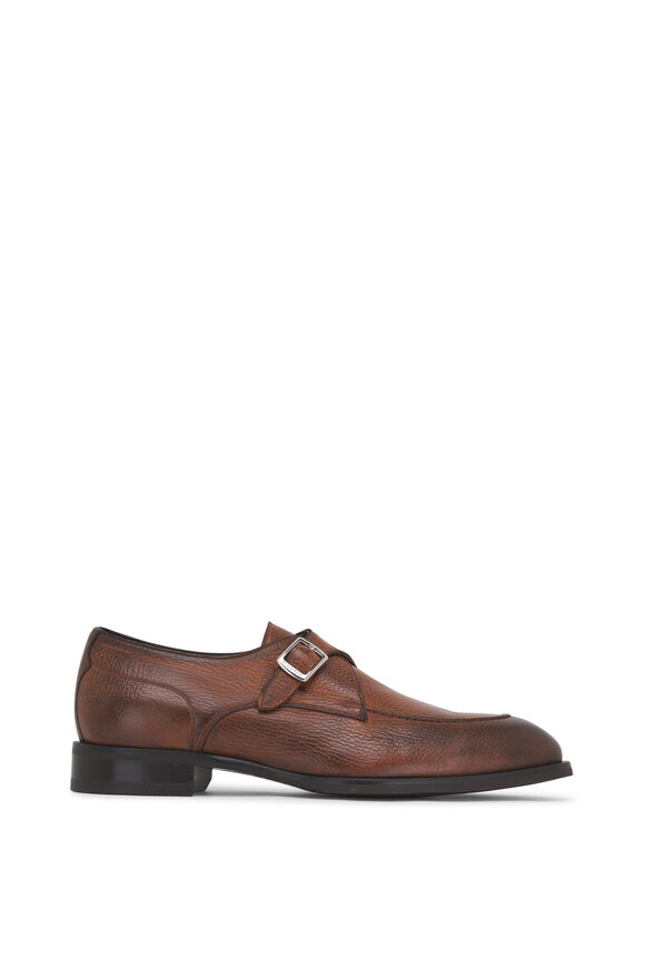 Di Bianco - Light Brown Leather Monk Strap Dress Shoe