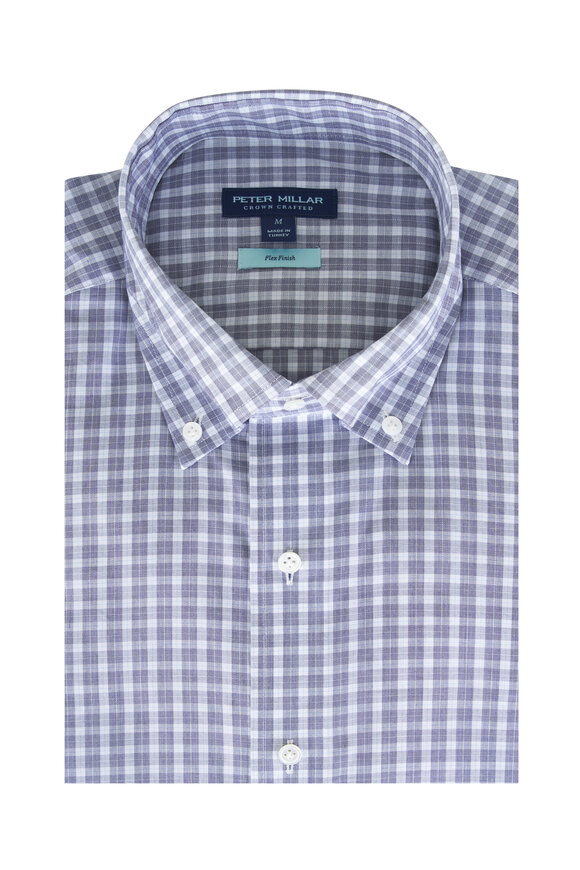 Peter Millar Crown Crafted Chester Navy Plaid Sport Shirt - view 1