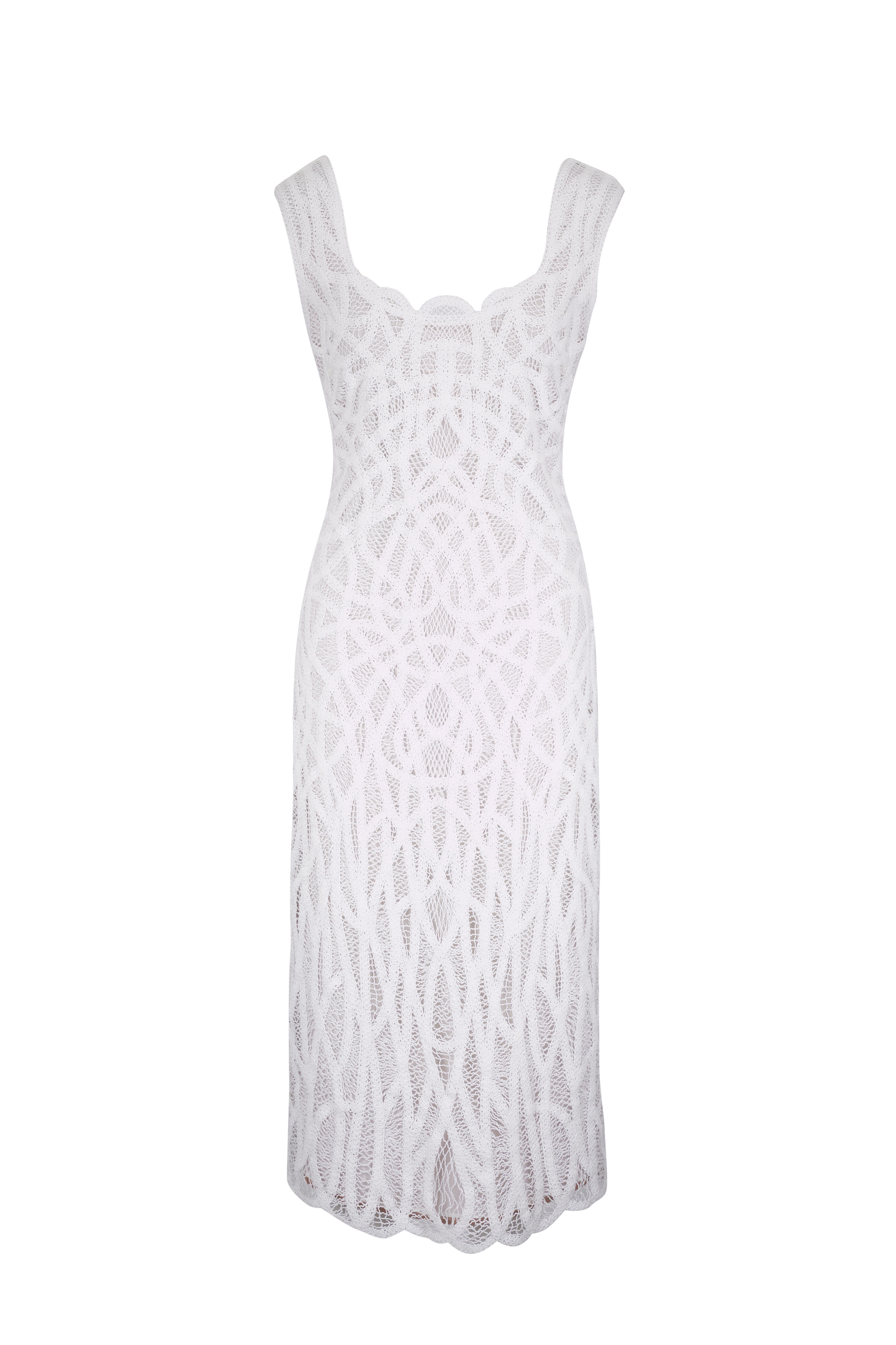 Simkhai - Leonora White Cotton Macrame Midi Dress