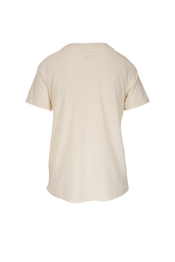 Majestic - Cream Short Sleeve V-Neck T-Shirt 