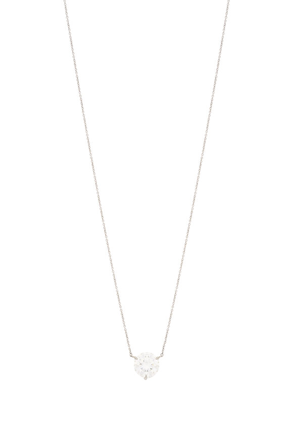 Kwiat 18k White Gold Round Diamond Solitaire Necklace