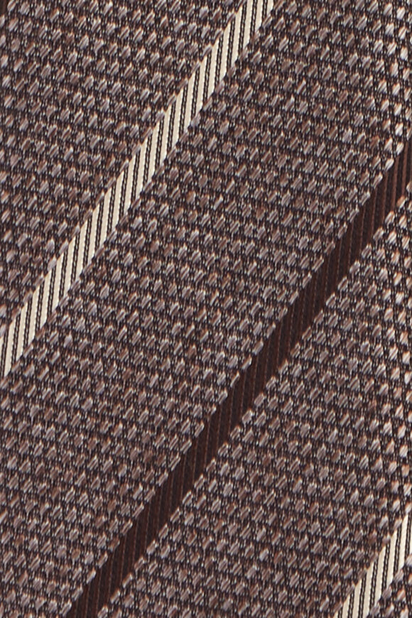 Geoff Nicholson Beige Stripe Cotton & Silk Necktie - view 2