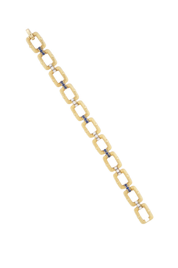 Vintage Collection 18k Yellow Gold Diamond Sapphire Bracelet