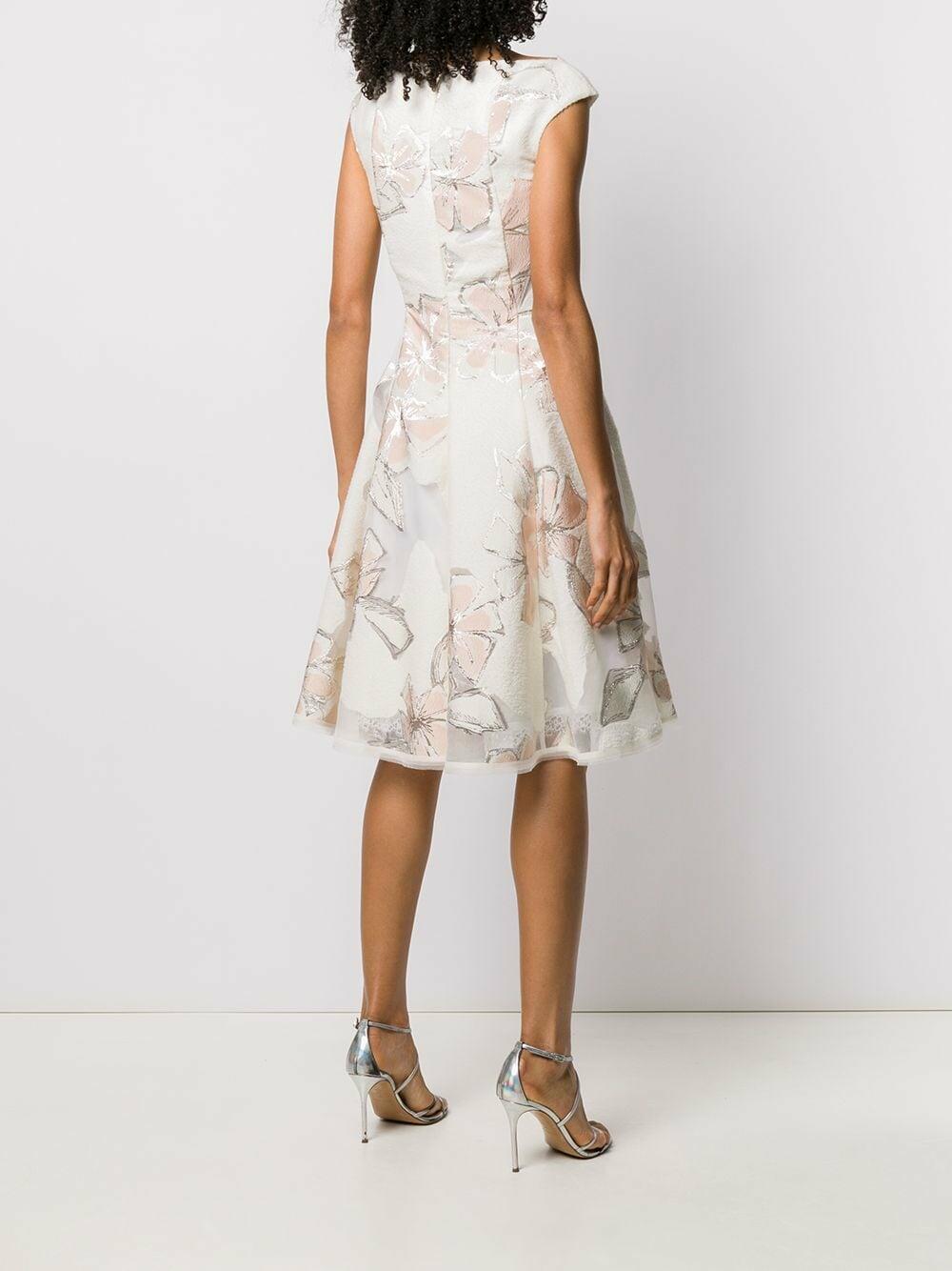 Talbot Runhof - Korbut21 Ivory Wool & Silk Jacquard Dress