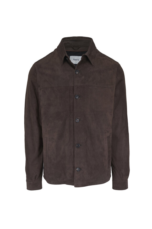 Manto Brown Suede Button Front Jacket - view 1