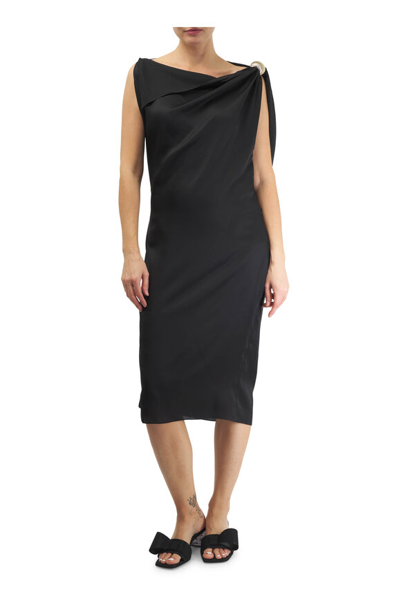 Lanvin - Aprôge Ring Black Draped Dress