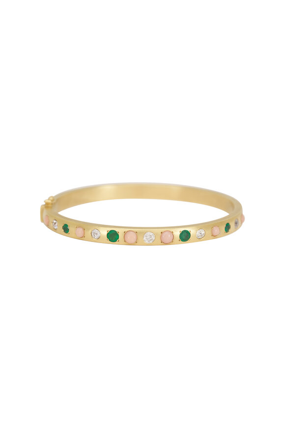 Jenna Blake Mixed Gemstone Bangle Bracelet - view 1