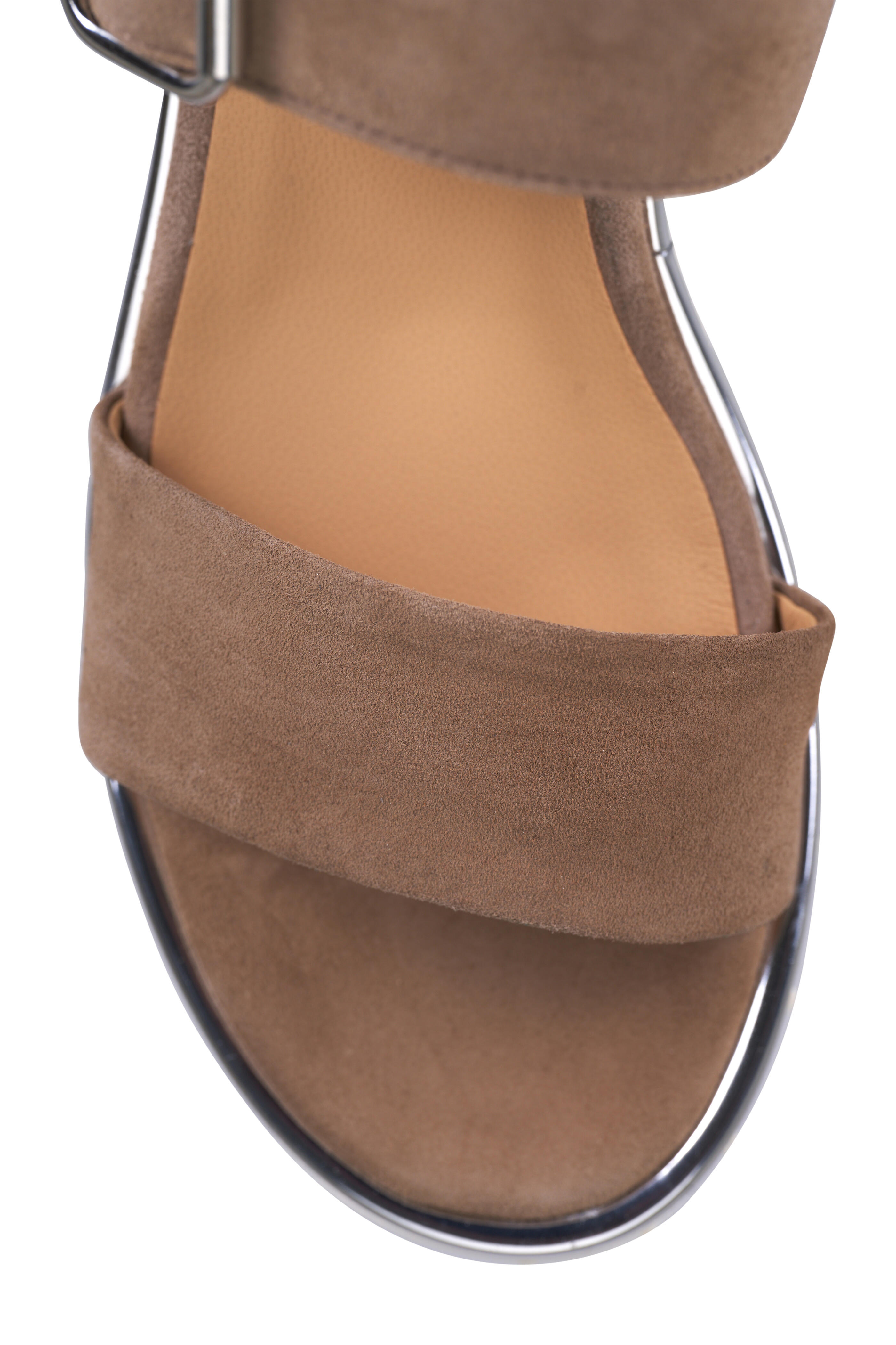 Ron White - Elaria Mushroom Cashmere Suede Lug Sandal, 55mm