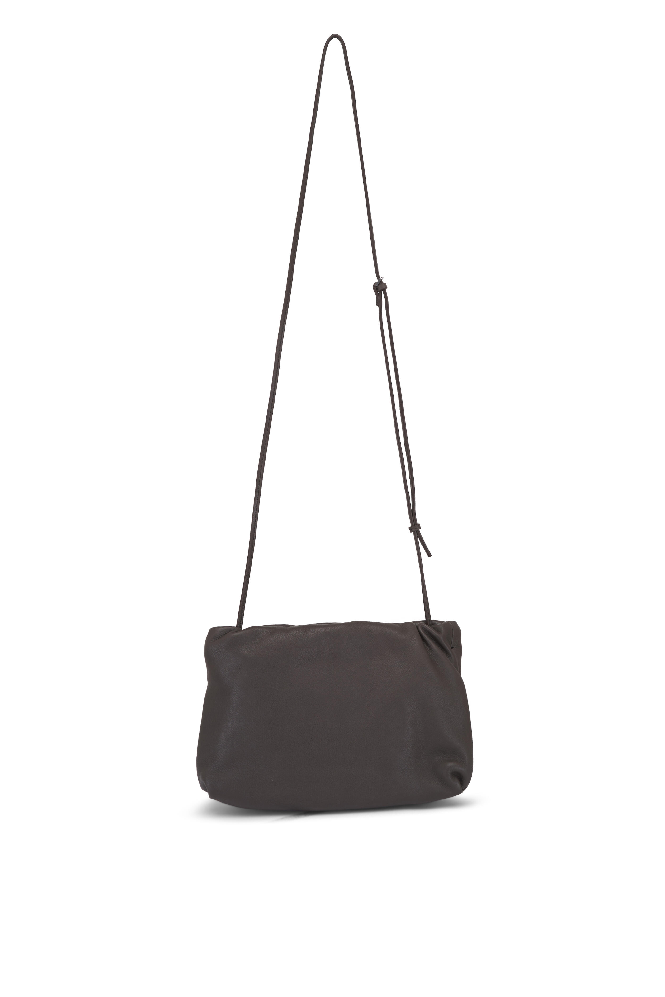 The Row - Bourse Taupe Leather Clutch