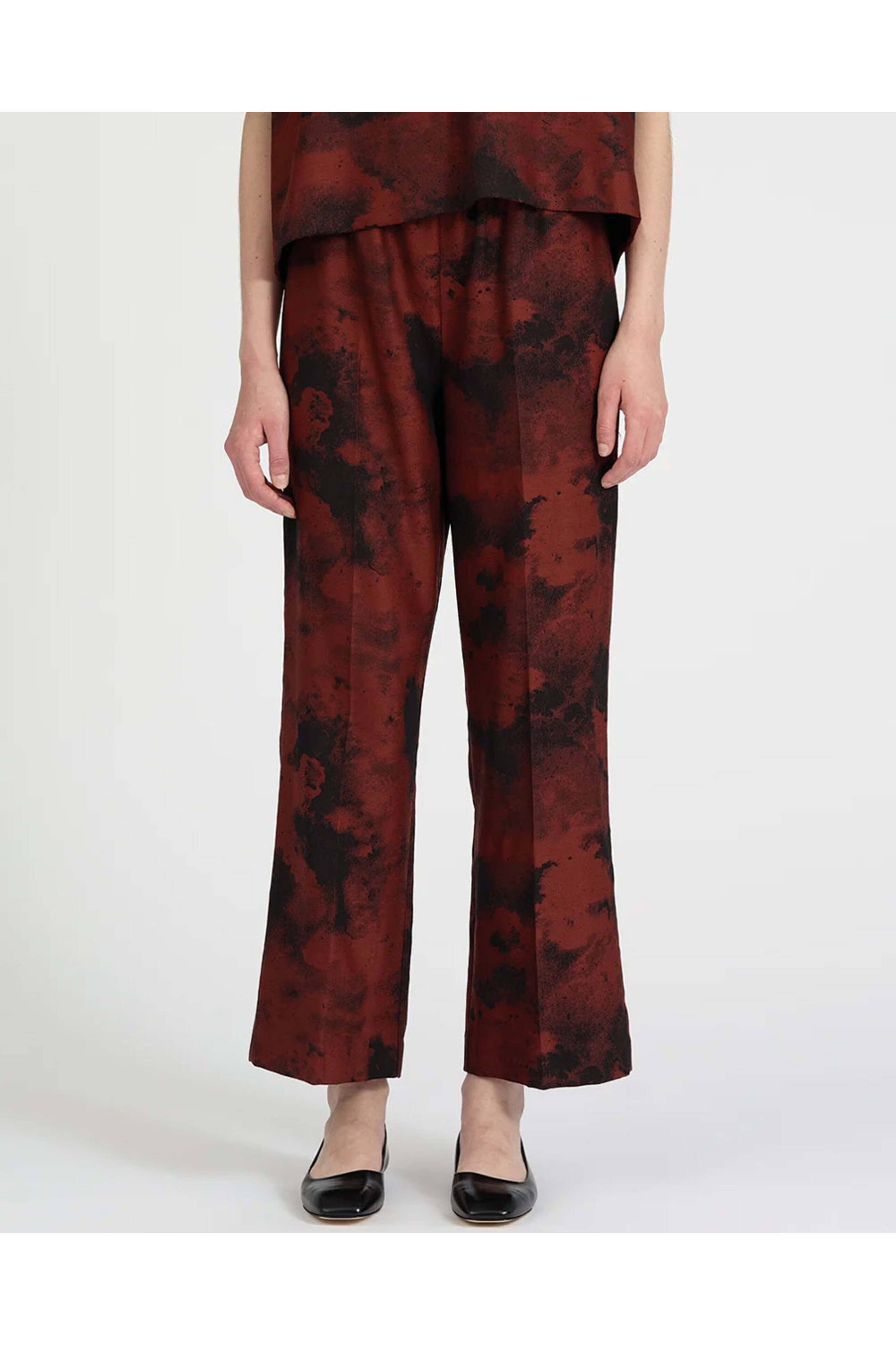Bite Studios - Red and Black Jacquard Trouser