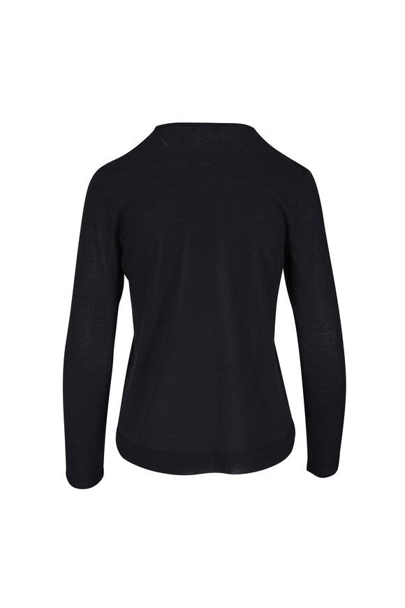 Akris Black Cashmere & Silk Fine Gauge Knit Sweater - view 3
