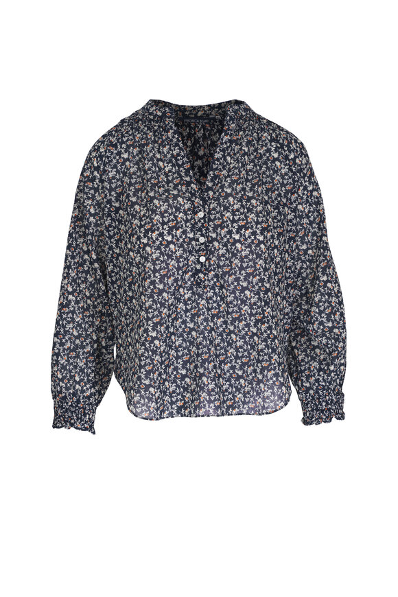 Veronica Beard - Pienza Navy Multicolor Floral Top