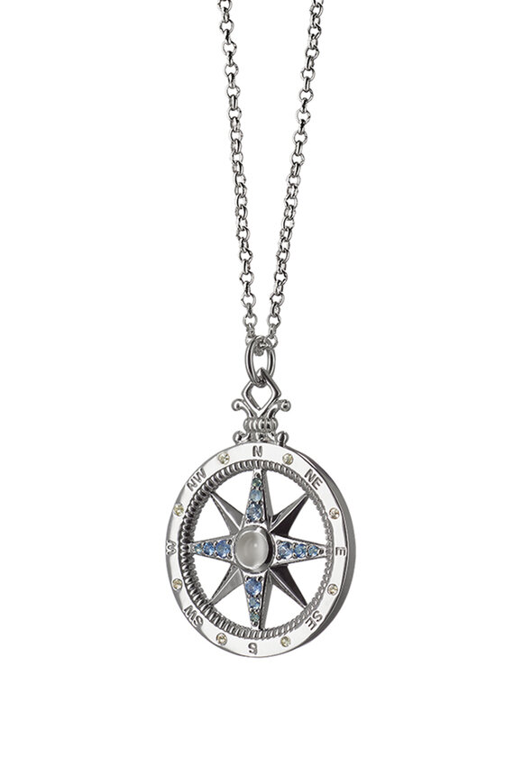 Monica Rich Kosann "Adventure" Global Compass Charm Necklace