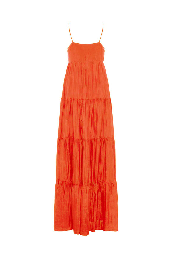 The Rose Ibiza Orange Formantera Tiered Slip Dress - view 2