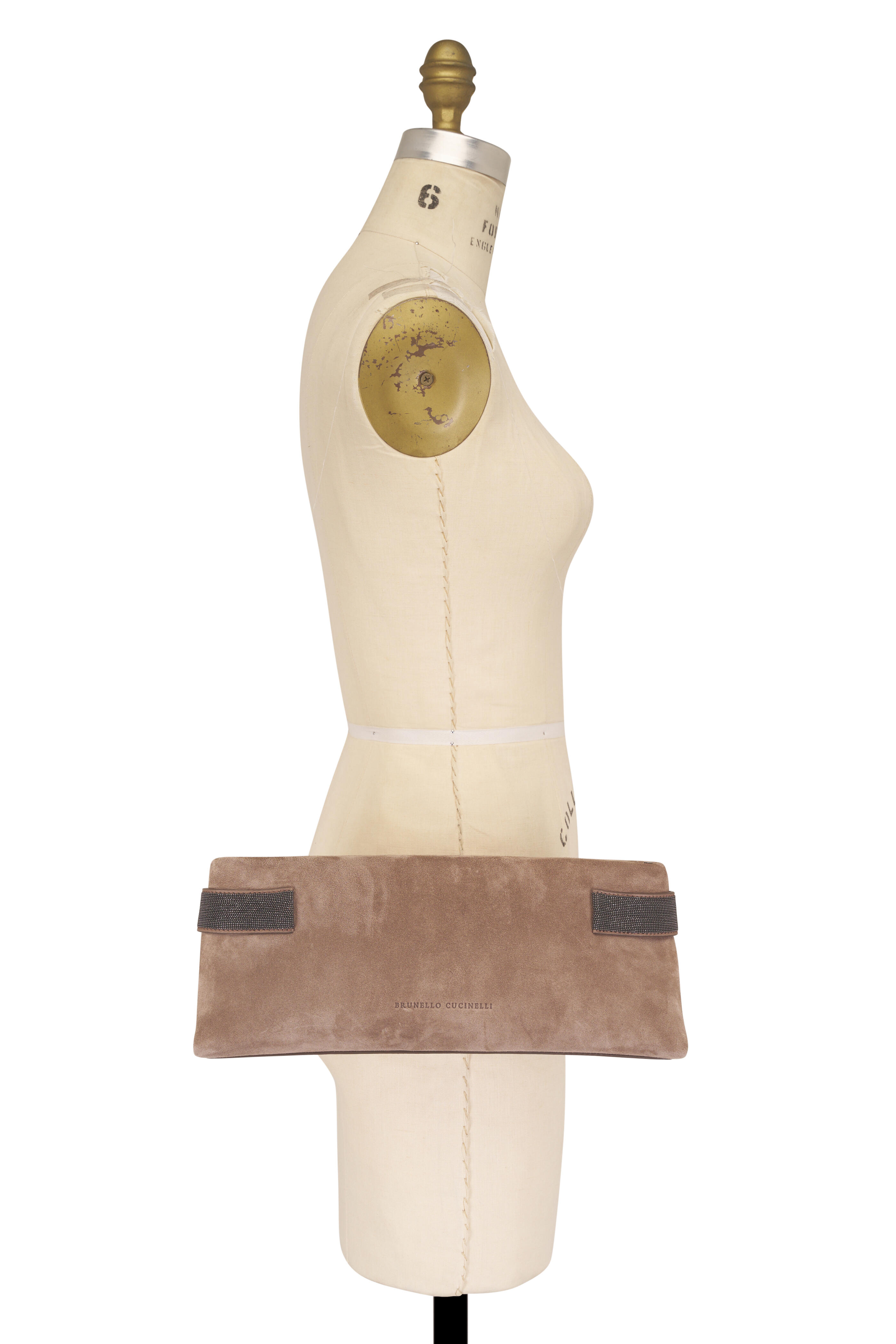Brunello Cucinelli - Essence Taupe Suede Clutch - view 5