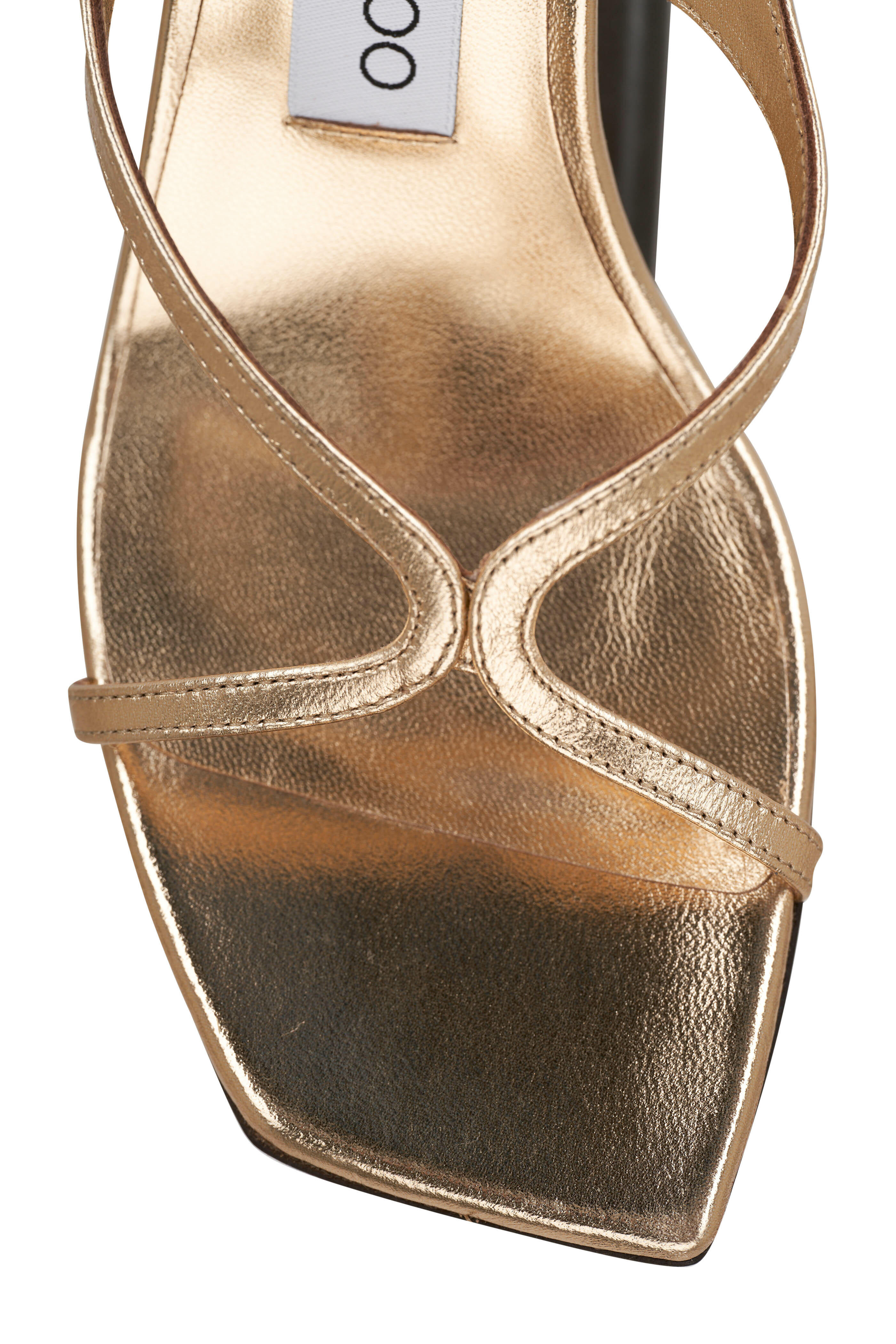 Jimmy Choo - Azie Gold Metallic Leather Sandal, 85mm
