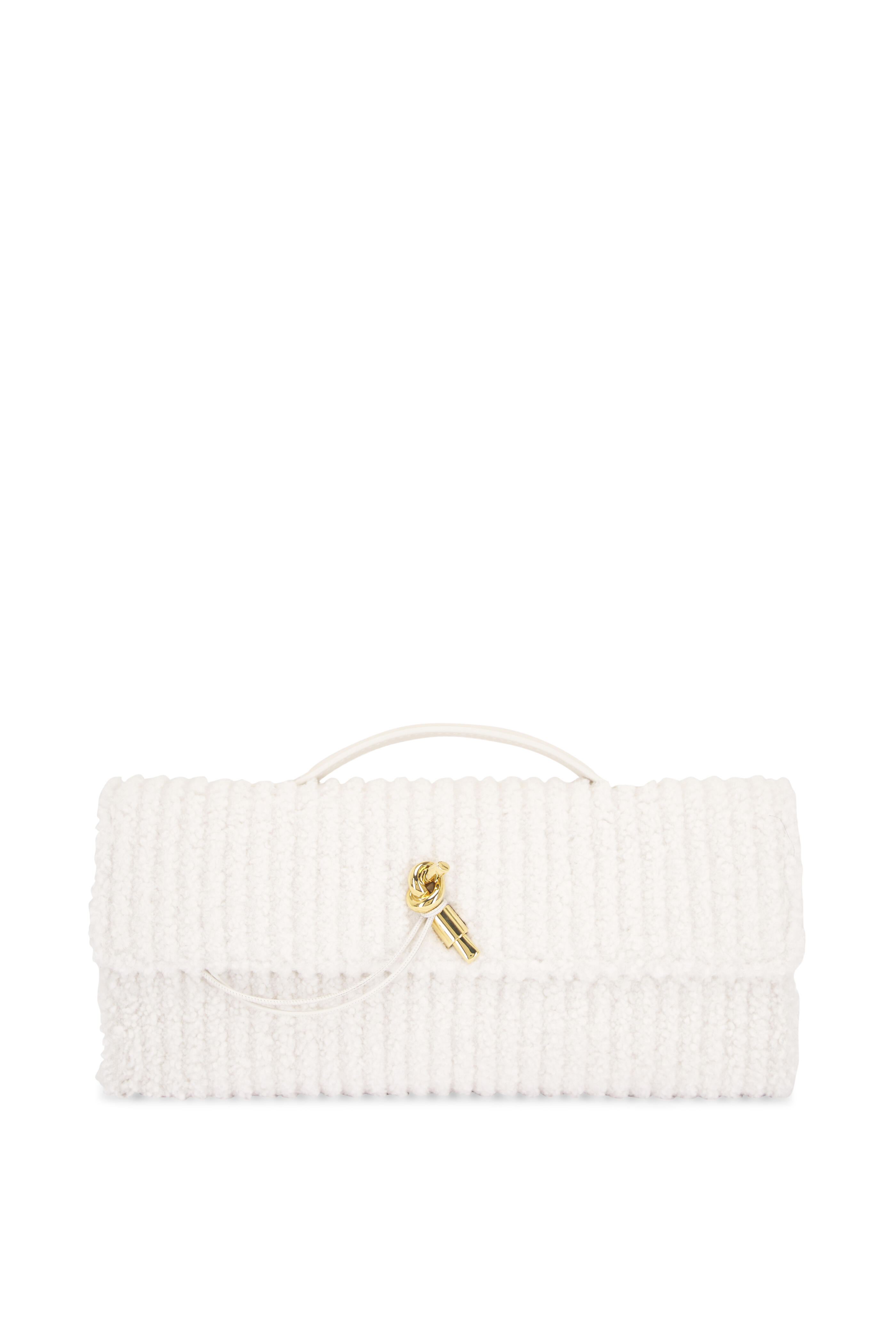 Bottega Veneta - Andiamo Plaster Corduroy Shearling Clutch