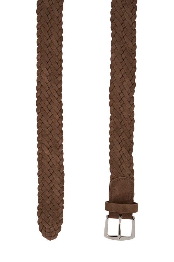 Loro Piana Alsavel Medium Brown Braided Suede Belt - view 2