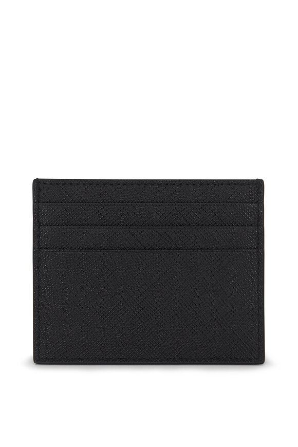 Prada - Black Embossed Saffiano Leather Credit Card Case