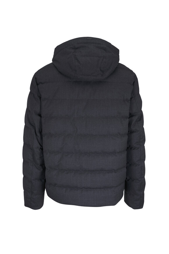 Herno Gray Flannel Short Puffer - view 4