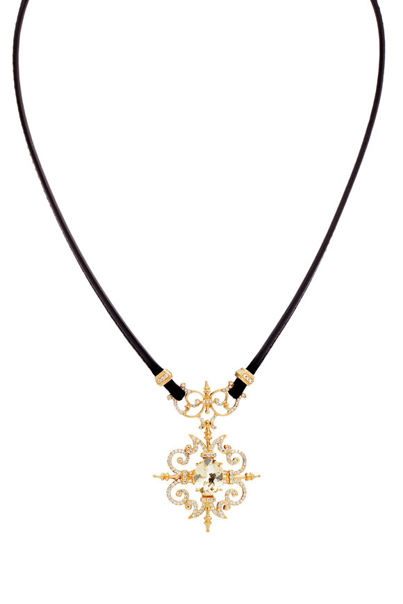 Paul Morelli - Gold Diamond & Citrine Garden Gate Necklace