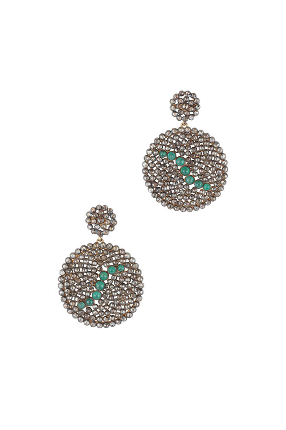 Loren Jewels - 14K Gold & Sterling Silver Diamond Disc Earrings