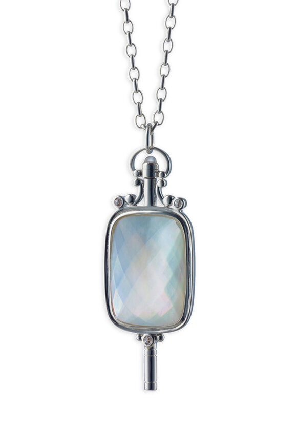 Monica Rich Kosann - Silver Crystal Sapphire Moonstone Necklace