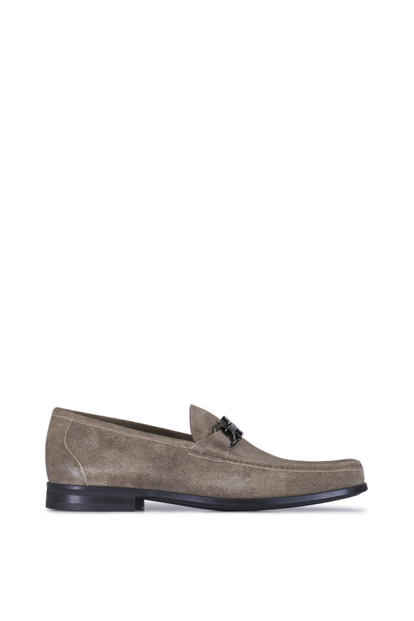 Ferragamo Grandioso 2 Sand Suede Loafer - view 3