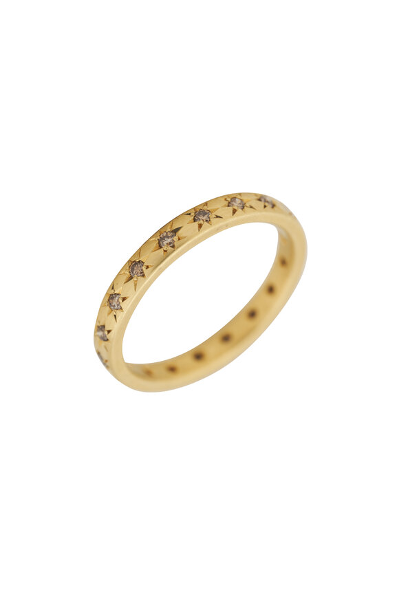 Caroline Ellen Yellow Gold Diamond Station Ring - view 1