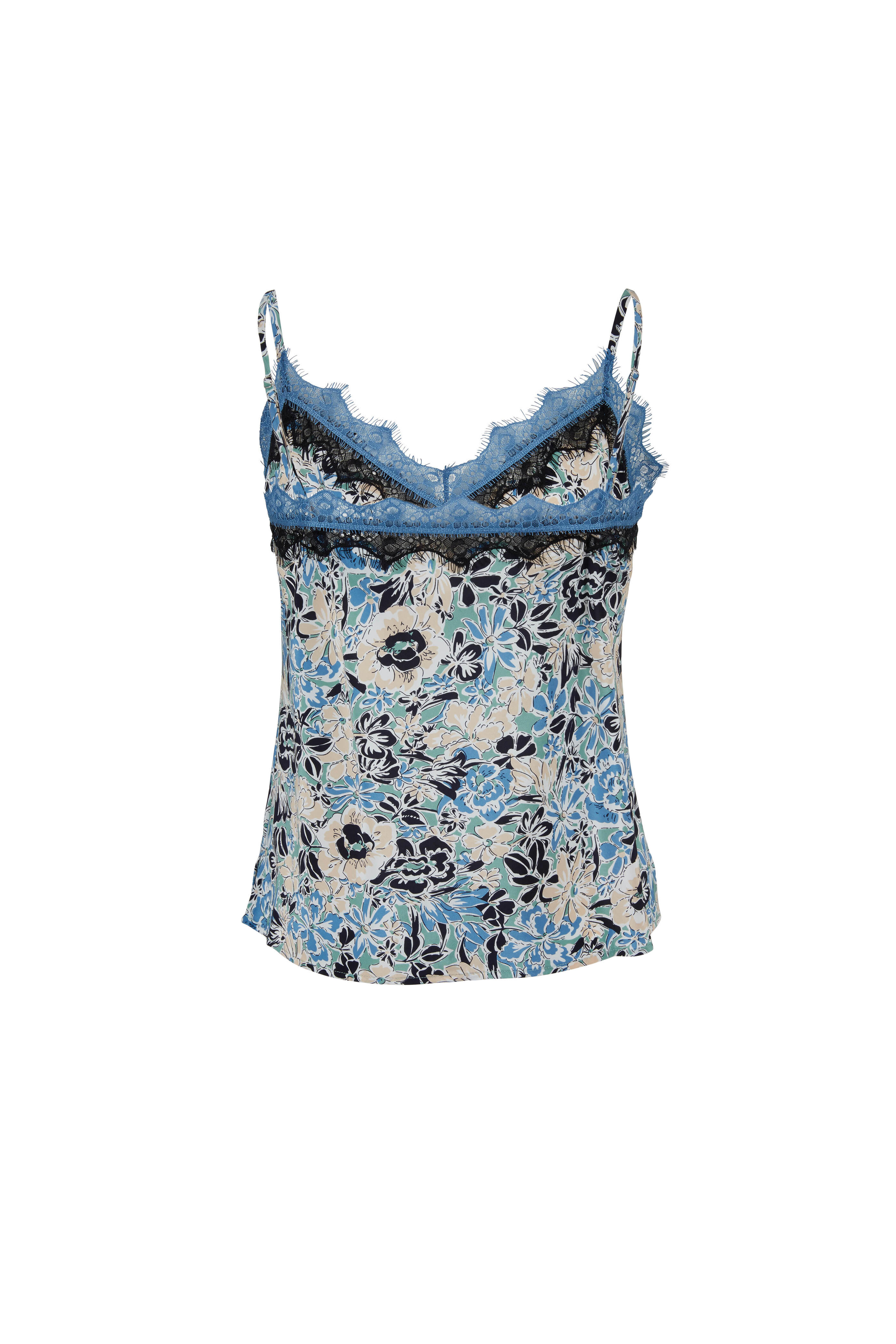 Veronica Beard - Gil Blue Multi Floral Silk Cami