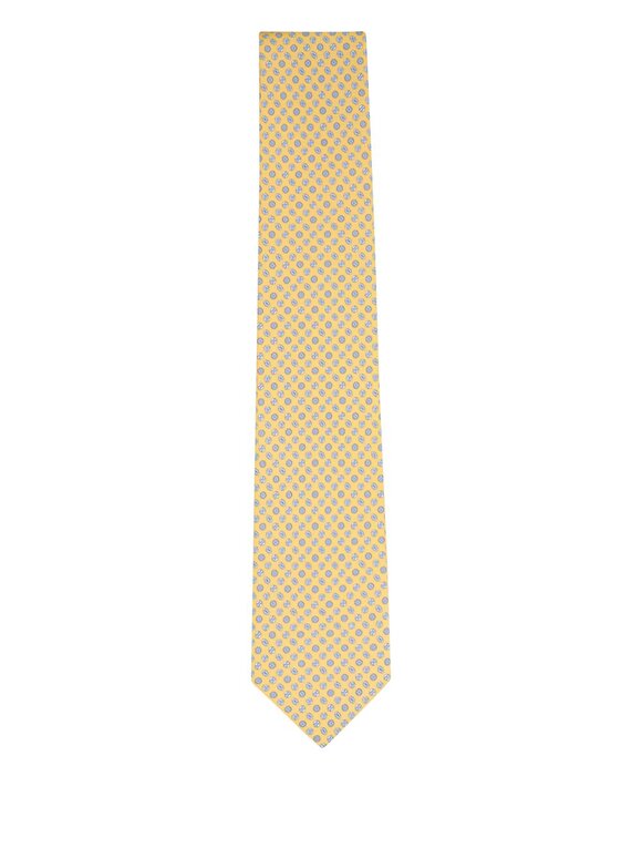 Ferragamo Yellow Sport Print Silk Necktie - view 3