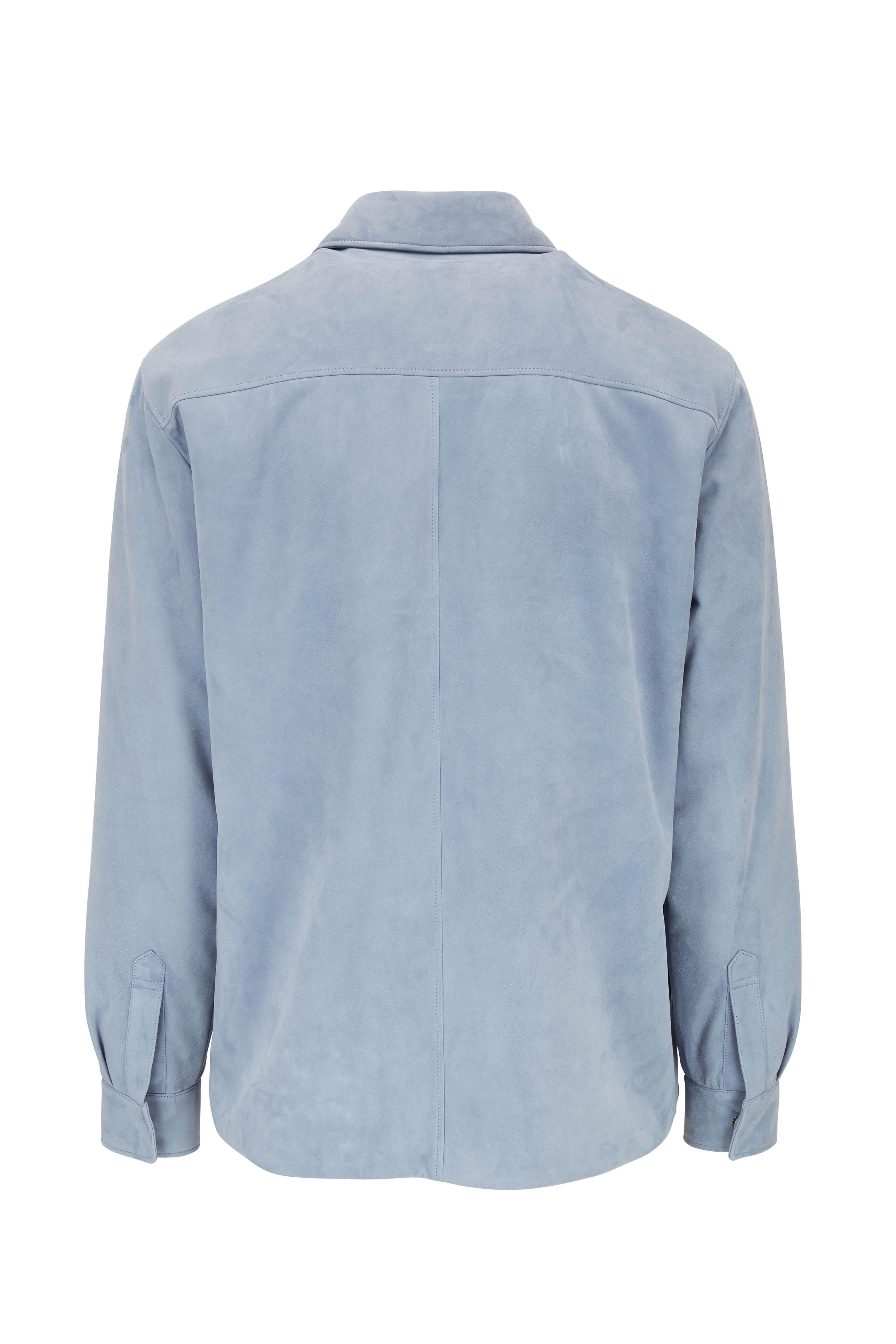 Loro Piana - Madison Light Blue Rain System® Suede Overshirt