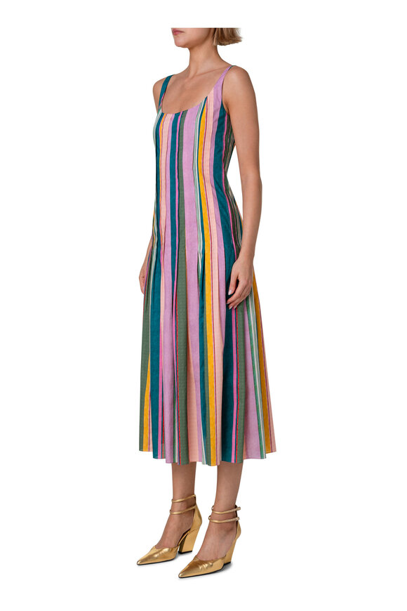 Akris Punto - Mauve Deck Chair Stripe Midi Dress 