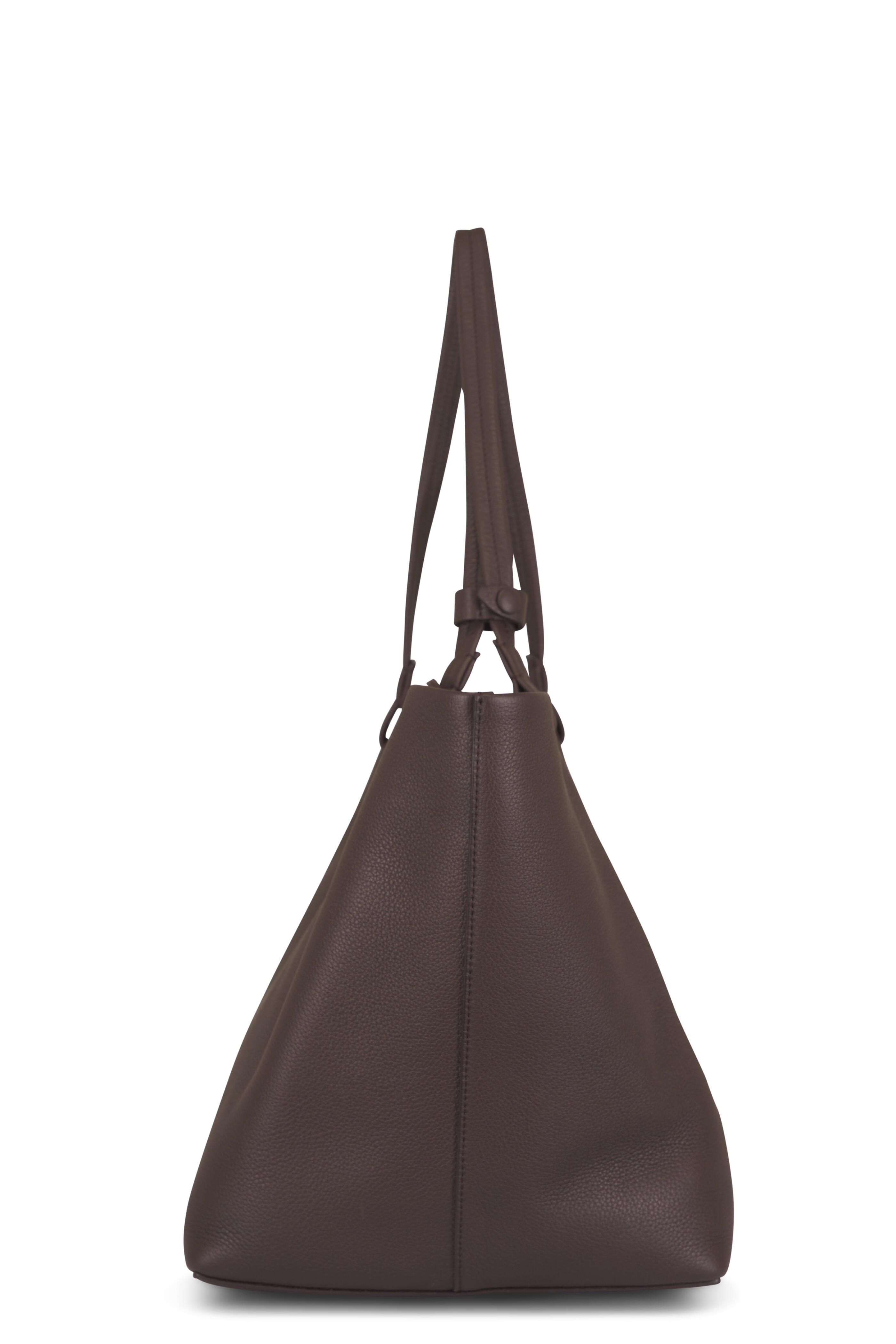 The Row - Park Three Deep Brown Leather Tote - view 3