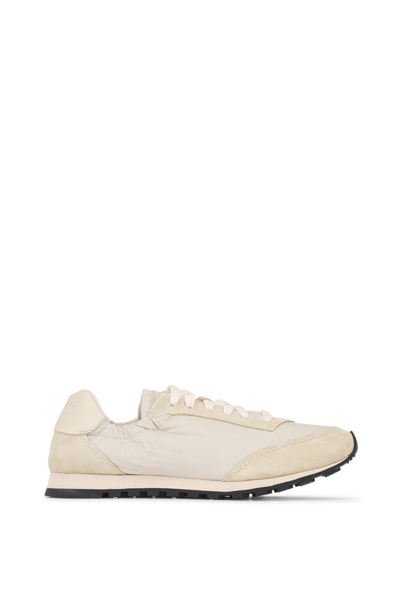 Le Monde Béryl Slim Runner Ivory Suede & Nylon Sneaker - view 3