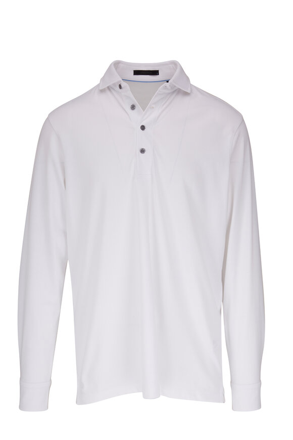 Greyson - Omaha White Long Sleeve Polo