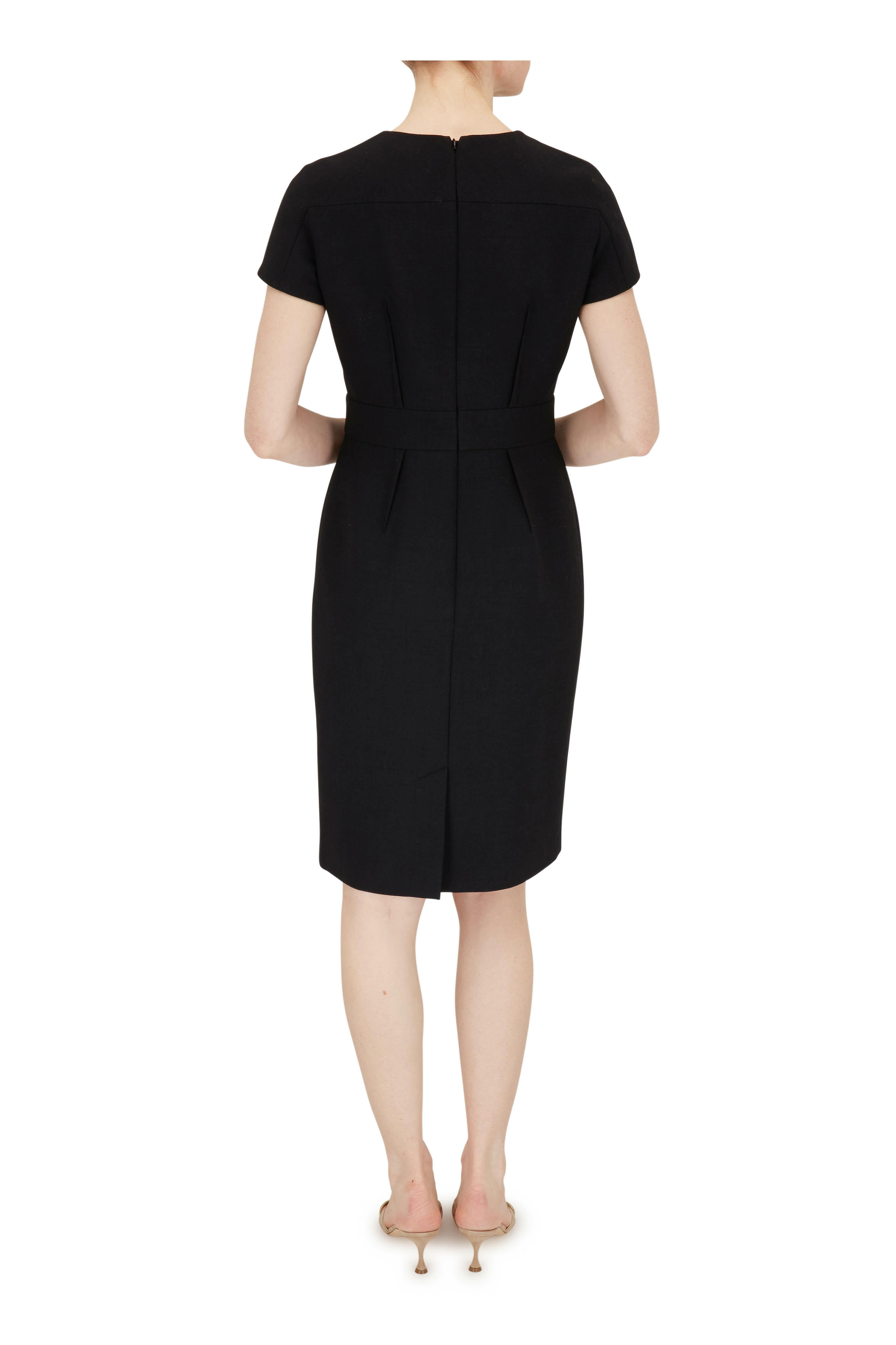 Paule Ka - Black Short Sleeve Sheath Dress
