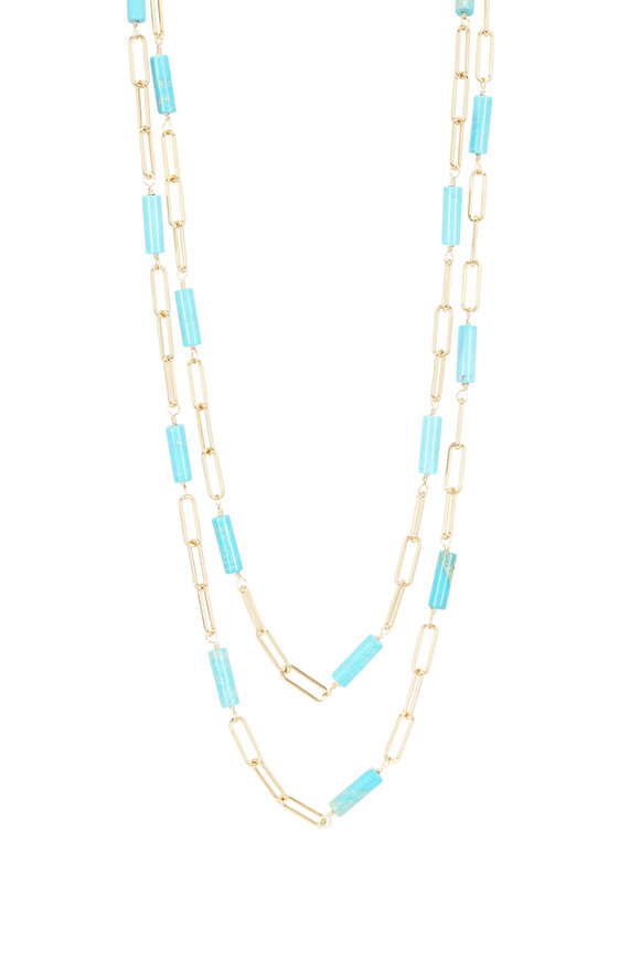 Cristina V. Turquoise Long Log Necklace