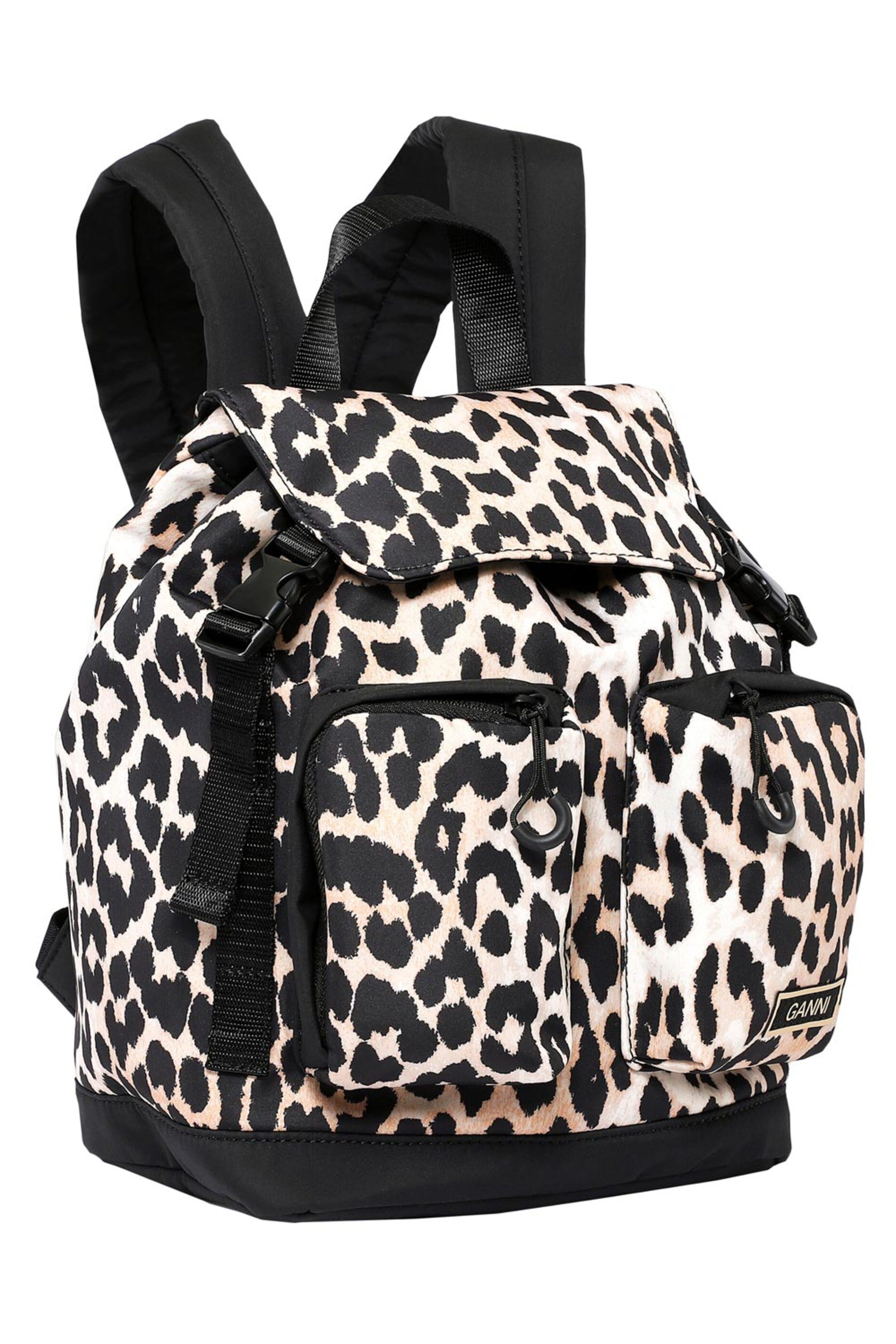 Ganni - Leopard Recycled Mini Backpack