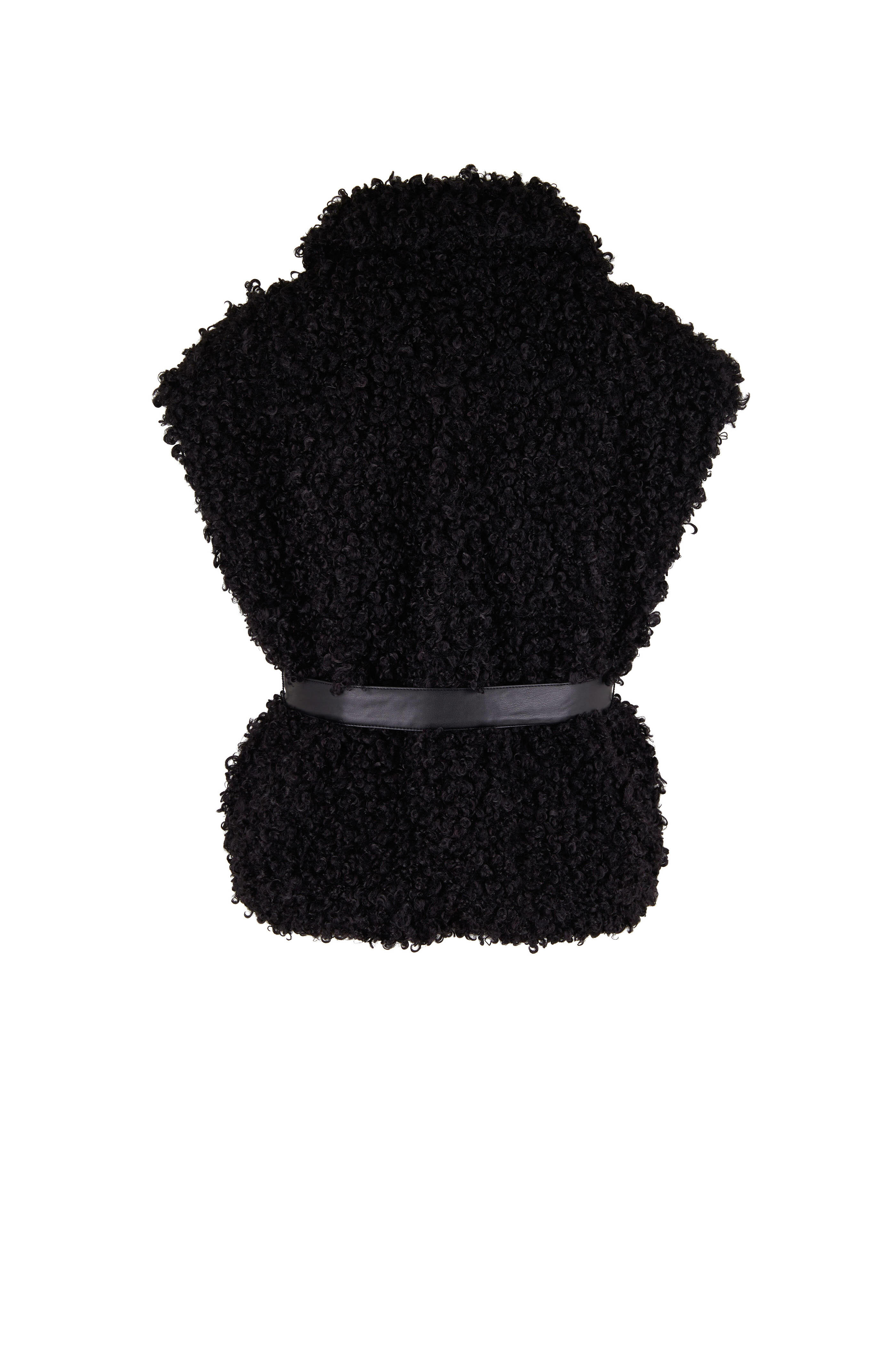 7 For All Mankind - Black Belted Faux Shearling Vest