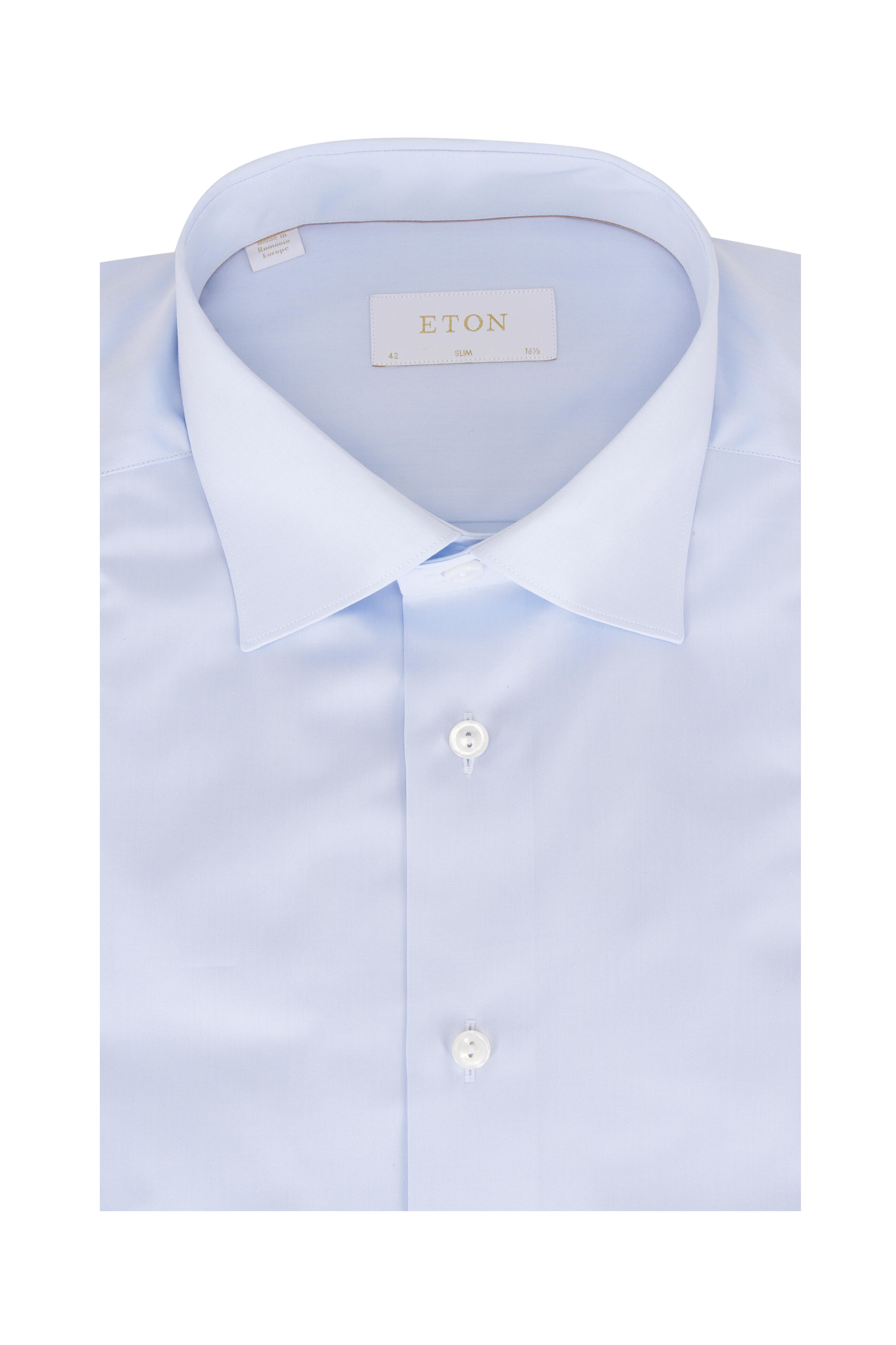 Eton - Elevated Blue Solid Cotton Twill Dress Shirt