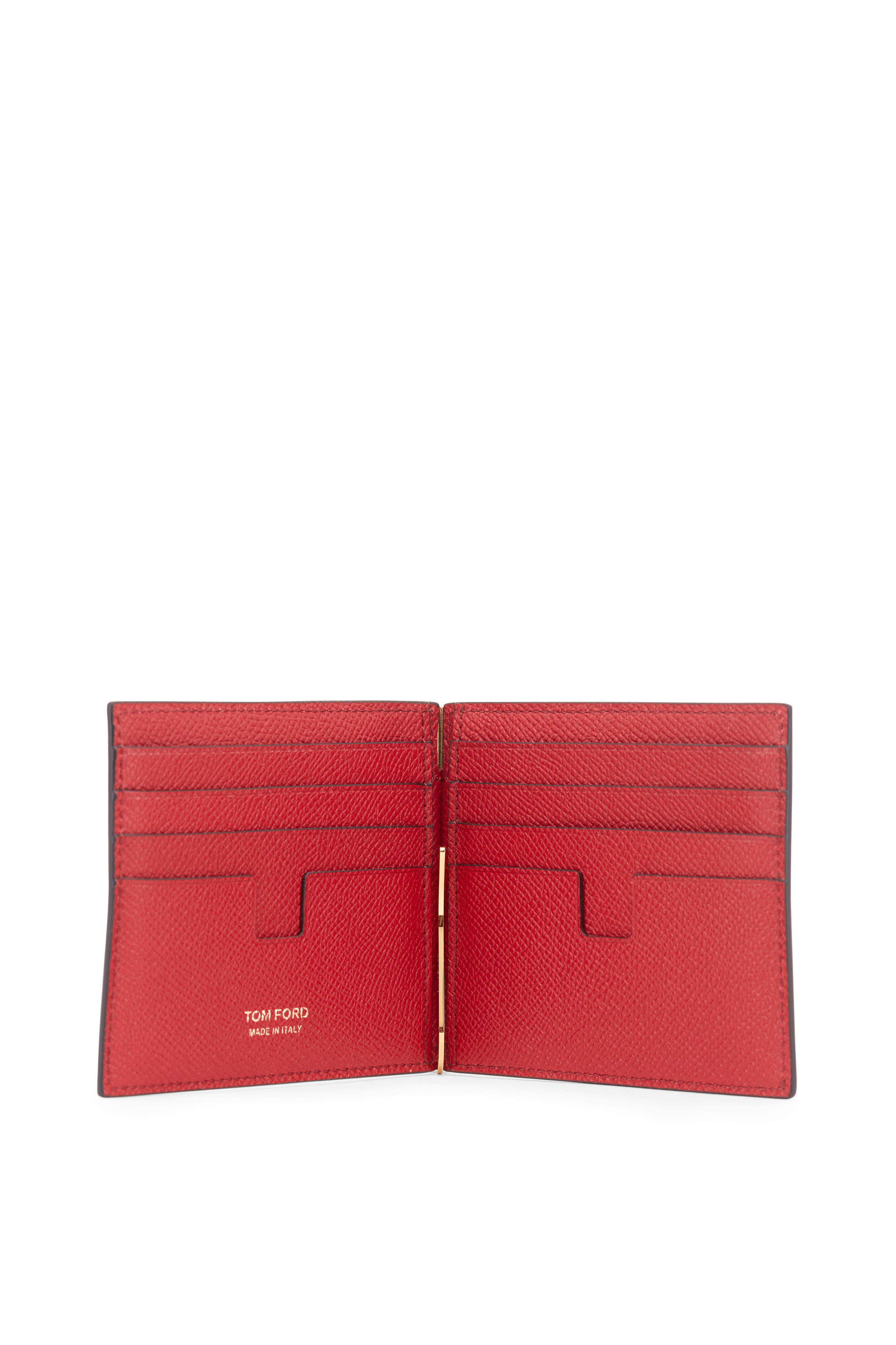 Tom Ford - Black & Red Leather Bi-Fold Wallet