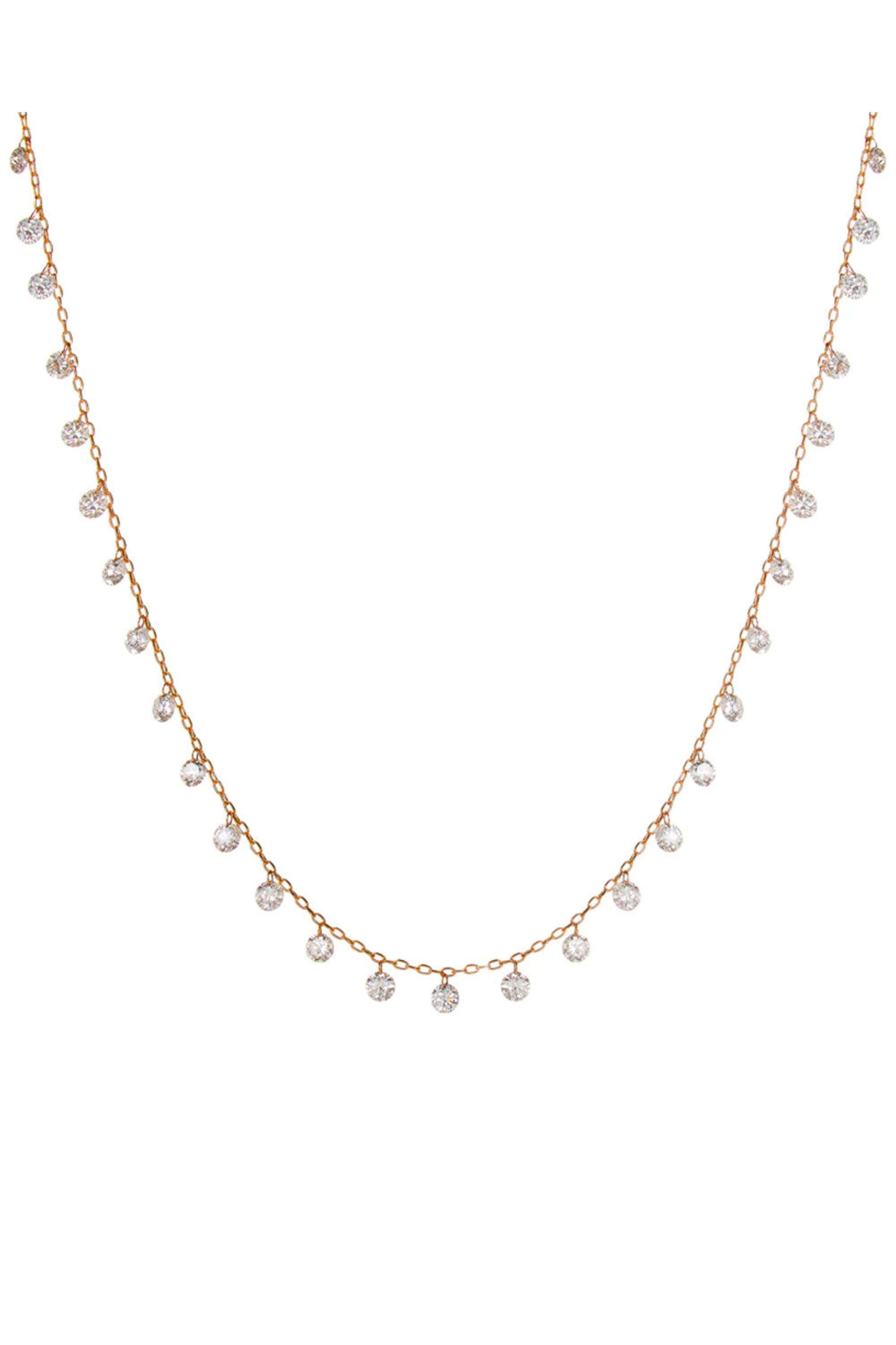 Kai Linz - Rose Gold Floating Diamond Necklace