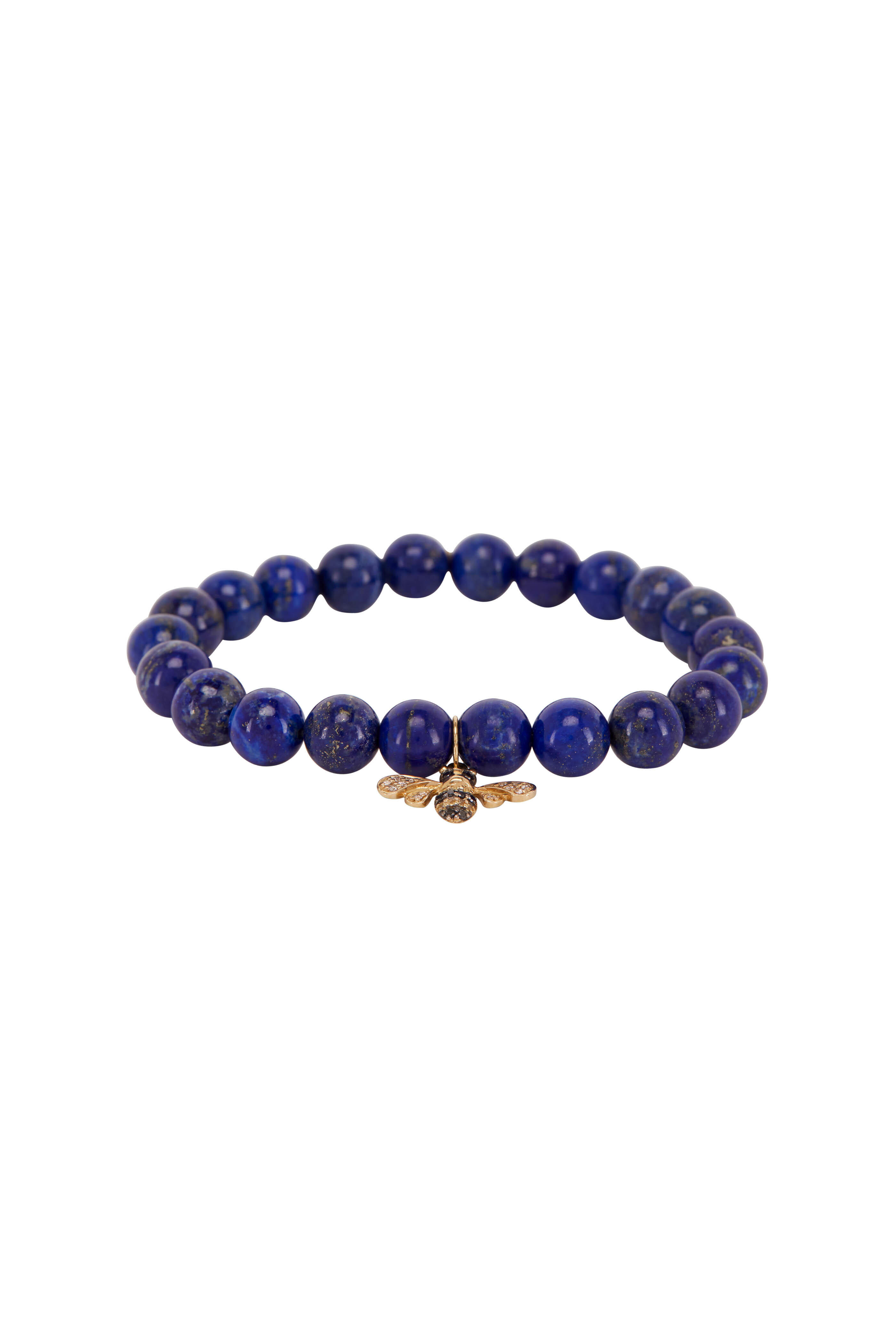 Sydney Evan - Bee Charm Lapis Bead Bracelet