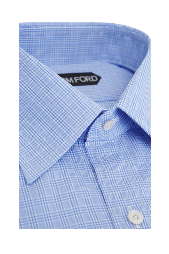 Tom Ford - Blue Check Cotton Dress Shirt 