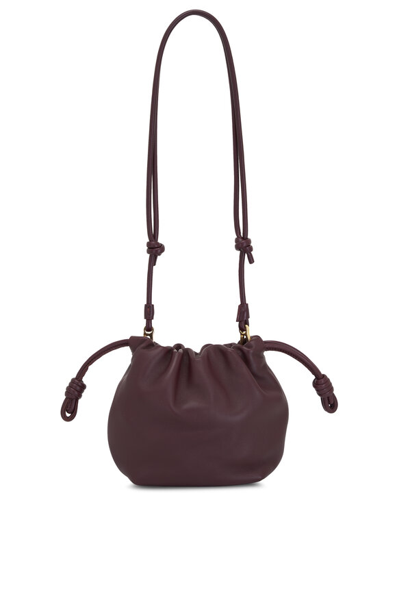 Loewe - Mini Flamenco Dark Burgundy Leather Chain Bag